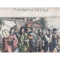 Grafika, Cesarz Chin, Drzeworyt kolorowany akwarela z XVII w